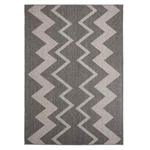 Boho&me Buitenkleed zig zag Sunny - donkergrijs - 66x230 cm - Grijs