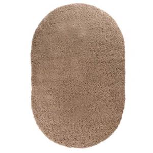 Tapeso Ovaal hoogpolig vloerkleed - Cozy Shaggy - beige - 100x150 cm -