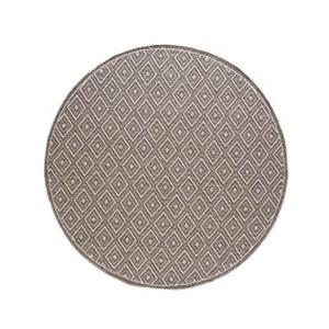 Boho&me Rond buitenkleed ruiten Sunny Gem - grijs - 150 cm rond -