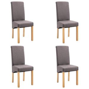 vidaXL Esszimmerstuhl Esszimmerstühle 4 Stk. Taupe Stoff (4 St)
