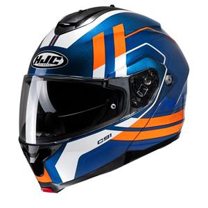 Hjc C91 Octo Blue Orange Mc27 Modular Helmet