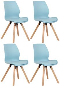 CLP 4er Set Stuhl Luna Kunststoff Blau