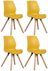 CLP 4er Set Stuhl Luna Kunststoff Gelb