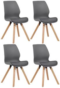 CLP 4er Set Stuhl Luna Kunststoff Grau