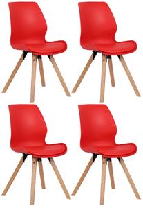 CLP 4er Set Stuhl Luna Kunststoff Rot