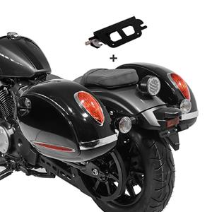 Craftride Seitenkoffer für Kawasaki Vulcan S 15-23 Halter abnehmbar Satteltasche Alabama 