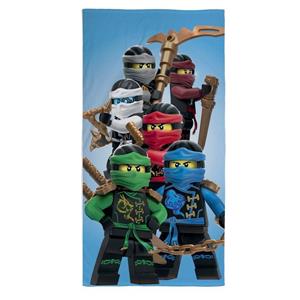 Familando Strandtücher Lego Ninjago Handtuch Assemble 70 x 140 cm aus 100% Baumwolle, Frottee, Frottee, mit Lloyd, Jay, Kai, Zane, Nya und Cole