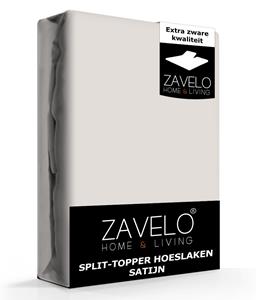 Zavelo Splittopper Hoeslaken Satijn Creme-Lits-jumeaux (160x200 cm)