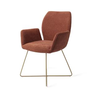 Jesper Home Eetkamerstoel 'Misaki' Cross Gold - Cosy Copper