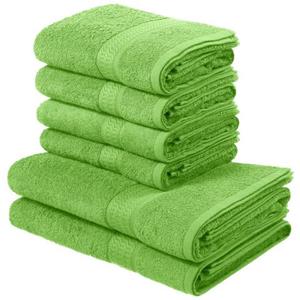 My Home Handtuch Set Juna, Walkfrottee, (Set, 6-tlg), Handtuch-Set, mit Bordüre, Handtücher in Uni-Farben, 100% Baumwolle