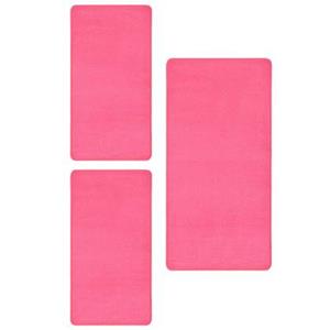 VIDAXL Hochflor-bettvorleger 3 Stk. Rosa