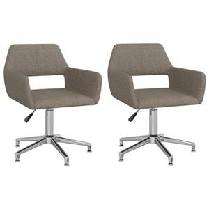 VIDAXL Esszimmerstühle 2 Stk. Drehbar Taupe Stoff