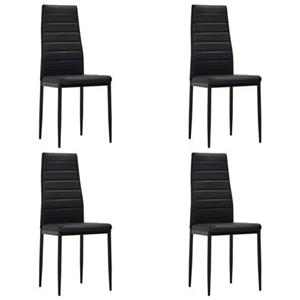 VIDAXL Esszimmerstühle 4 Stk. Schwarz Kunstleder