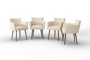 Set van 4 eetkamerstoelen Billie linnen | NADUVI Collection