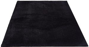 Merinos Karpet24 Loft modern pluizig laagpolig tapijt, antislip onderkant, wasbaar tot 30 graden, heerlijk zacht, bontlook, zwart -80 x 150 cm