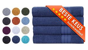 Zavelo Luxe Badhanddoeken - Hotelkwaliteit - Handdoeken - 70x140 cm - 4 Stuks - Denimblauw