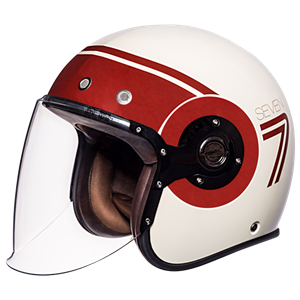 SMK Retro Jet Seven Red Jet Helmet