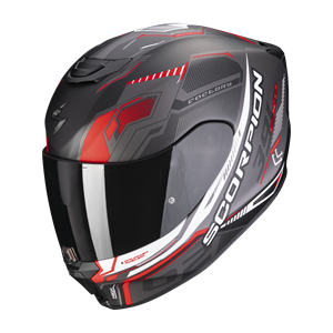 Scorpion Exo-391 Haut Matt Black-Silver-Red Full Face Helmet