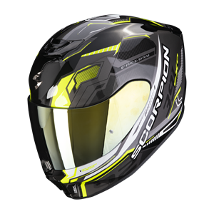 Scorpion Exo-391 Haut Black-Silver-Neon Yellow Full Face Helmet