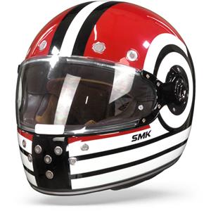 SMK Retro Ranko Beige Red Full Face Helmet