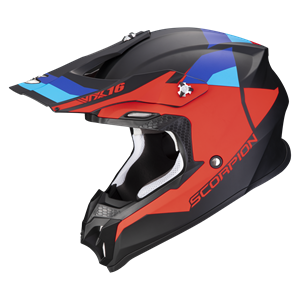 Scorpion VX-16 Evo Air Spectrum Matt Black-Red-Blue Offroad Helmet