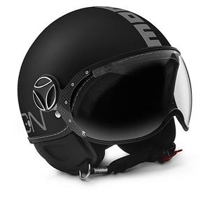 Momodesign Fgtr Classic Momo E2205 Matt Black Silver Jet Helmet