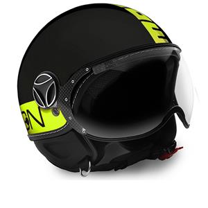 Momodesign Fgtr Classic Momo E2205 Fluo Matt Black Yellow Jet Helmet