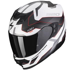 Scorpion Exo-520 Evo Air Elan Matt White-Silver-Red Full Face Helmet