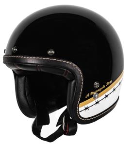 Helstons Evasion Carbon Fiber Black White Gold Jet Helmet