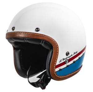 Helstons Evasion Carbon Fiber White Blue Red Jet Helmet