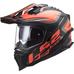 LS2 MX701 Explorer Alter Matt Black Fluo Orange 06 Adventure Helmet