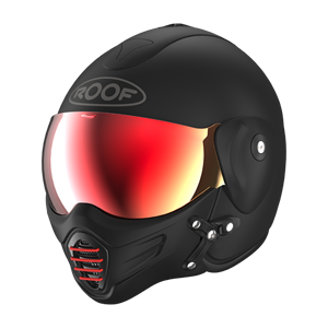 ROOF Roadster Iron Mat Black Red Jet Helmet
