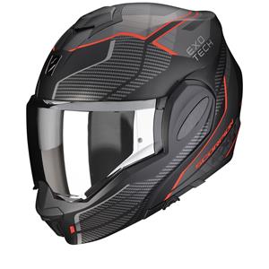 Scorpion Exo-Tech Evo Animo Matt Black-Red Modular Helmet 