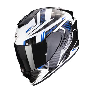 Scorpion Exo-1400 Evo Air Shell White-Blue Full Face Helmet