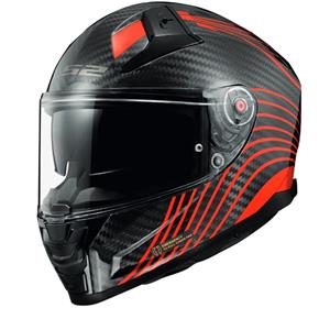 LS2 FF811 Vector II Carbon Flux Glossy Red Full Face Helmet