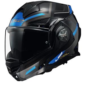 LS2 FF901 Advant X Spectrum Black Titanium Blue Modular Helmet