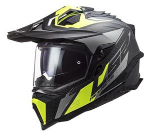 LS2 MX701 C Explorer Focus ECE 22.06 Matt Titanium Hivis Yellow Adventure Helmet
