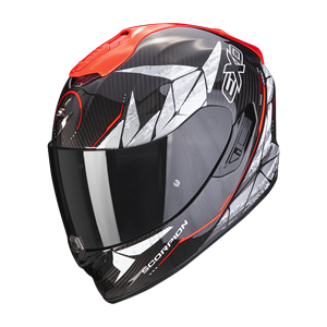 Scorpion Exo-1400 Evo Carbon Air Aranea Black-Neon Red Full Face Helmet
