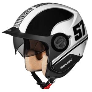 Offener Helm SMK DERBY Schwarz/weiß, Größe M