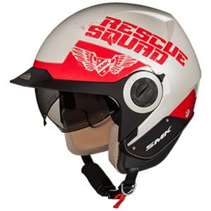 Offener Helm SMK DERBY Rot/weiß, Größe M
