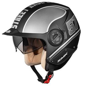Smk Open Helm  DERBY Glanzend/Zwart/Zilver, Maat M