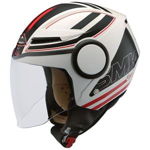 Offener Helm SMK STREEM Rot/Schwarz/weiß, Größe M