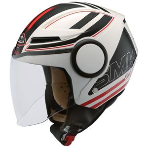 Offener Helm SMK STREEM Rot/Schwarz/weiß, Größe L