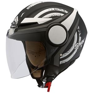 Smk Open Helm  STREEM Glanzend/Zwart/Wit, Maat S