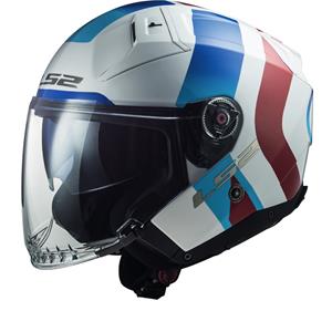 LS2 OF603 Infinity II Special Glossy Wit Blauw Rood 06 Jet Helm