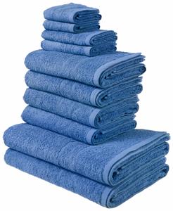 My Home Handtuch Set Inga, Set, 10 tlg., Walkfrottee, Handtücher mit feiner Bordüre, Handtuchset aus 100% Baumwolle