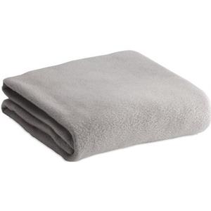 Fleece deken/plaid lichtgrijs 120 x 150 cm -