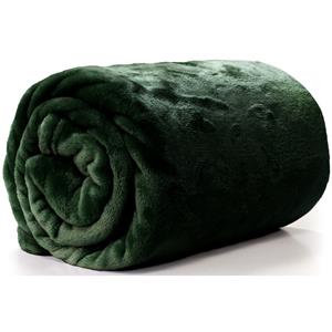 Unique Living Fleece deken/plaid Bailey 130 x 180 cm - smaragd groen -