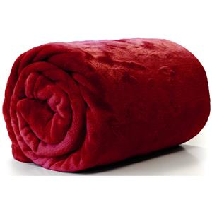 Unique Living Enzo Fleece deken/plaid 130 x 180 cm - fluweel rood -