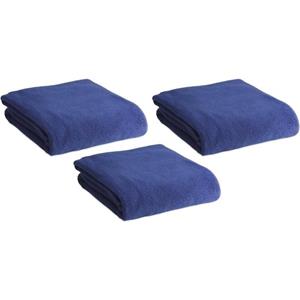 3x Fleece dekens/plaids blauw 120 x 150 cm -